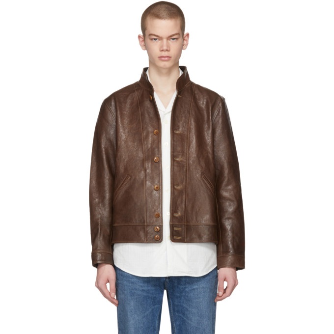 Photo: Levis Vintage Clothing Brown Menlo Cossack Leather Jacket
