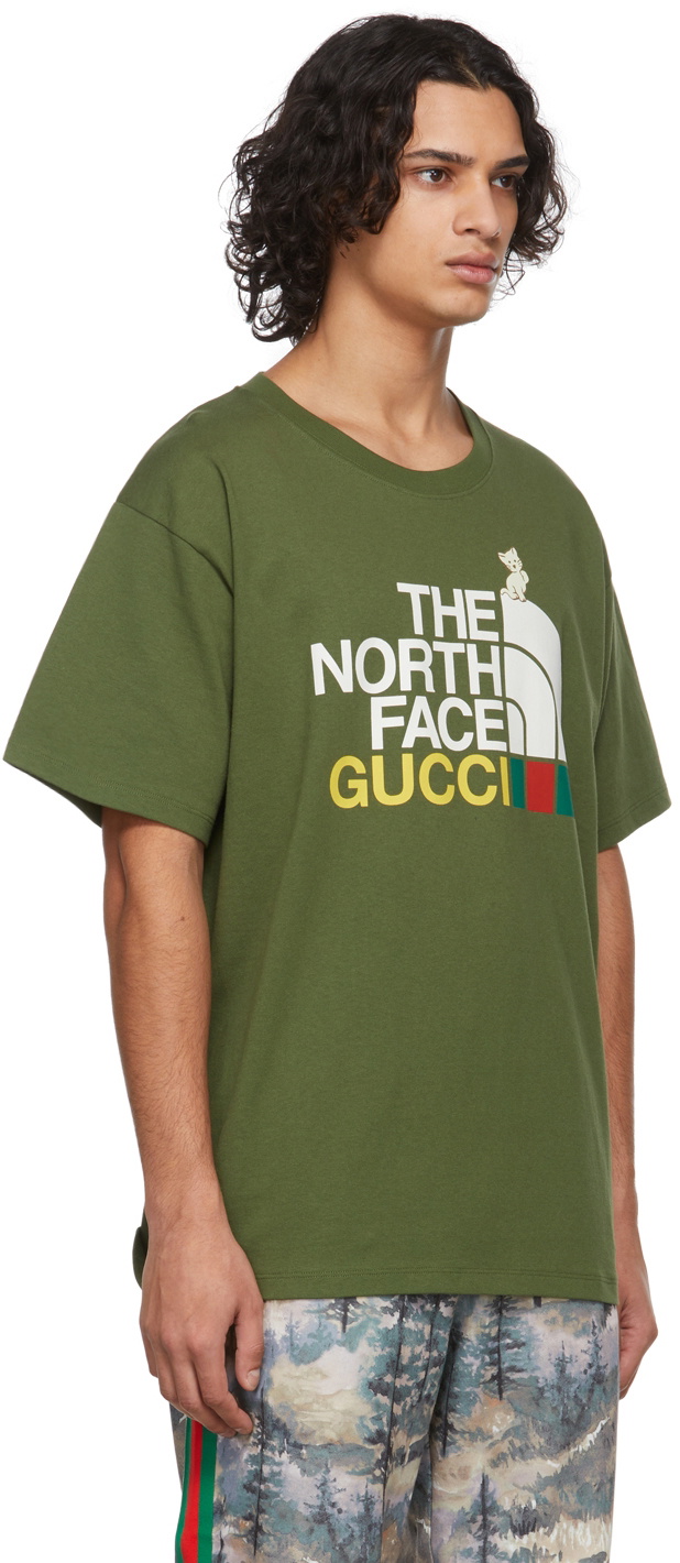 Gucci Khaki The North Face Edition Logo T-Shirt Gucci