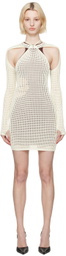 ANDREĀDAMO Off-White Halter Minidress