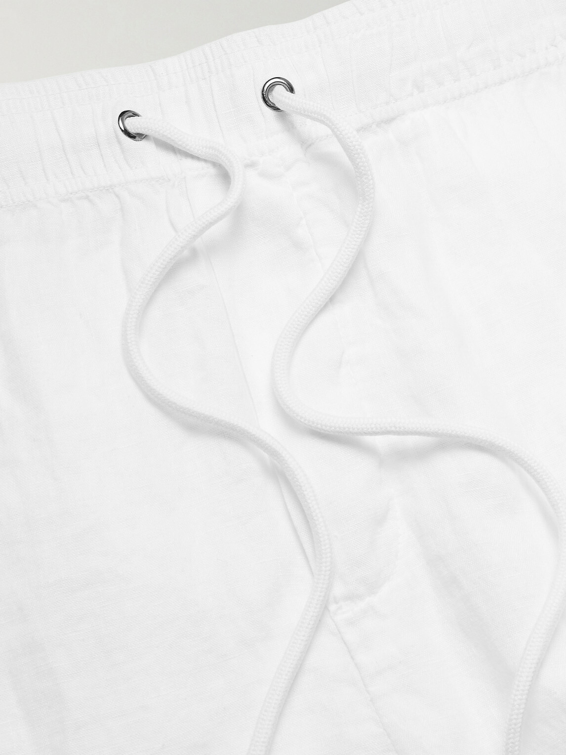 James Perse - Straight-Leg Garment-Dyed Linen Drawstring Shorts - White