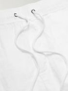James Perse - Straight-Leg Garment-Dyed Linen Drawstring Shorts - White