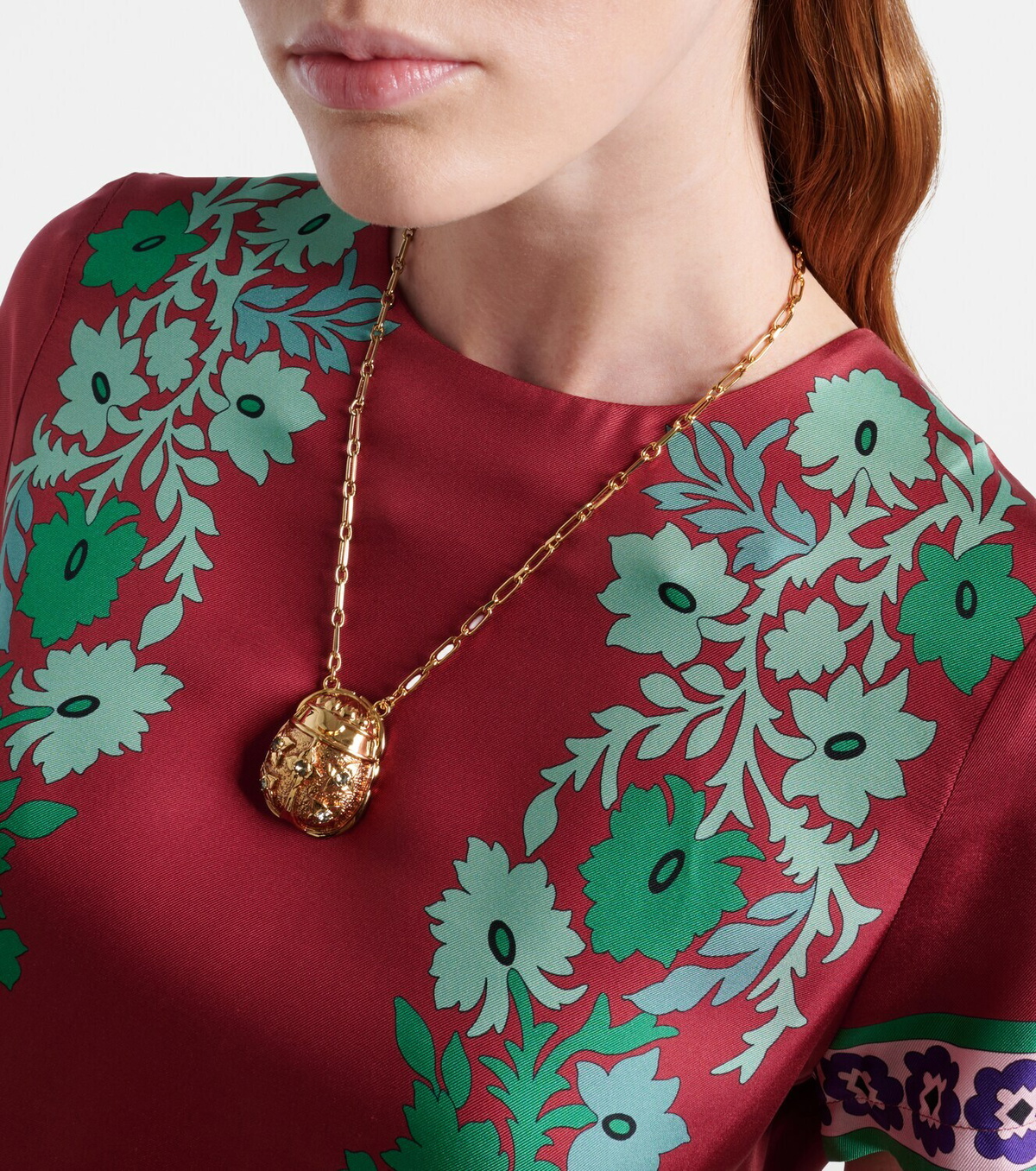 La DoubleJ Lady Scarab gold-plated pendant necklace