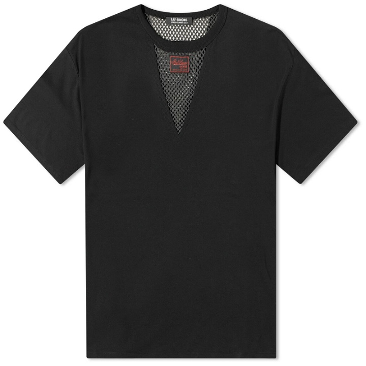 Photo: Raf Simons Men's Net Insert T-Shirt in Black/Dark Grey