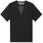 Raf Simons Men's Net Insert T-Shirt in Black/Dark Grey