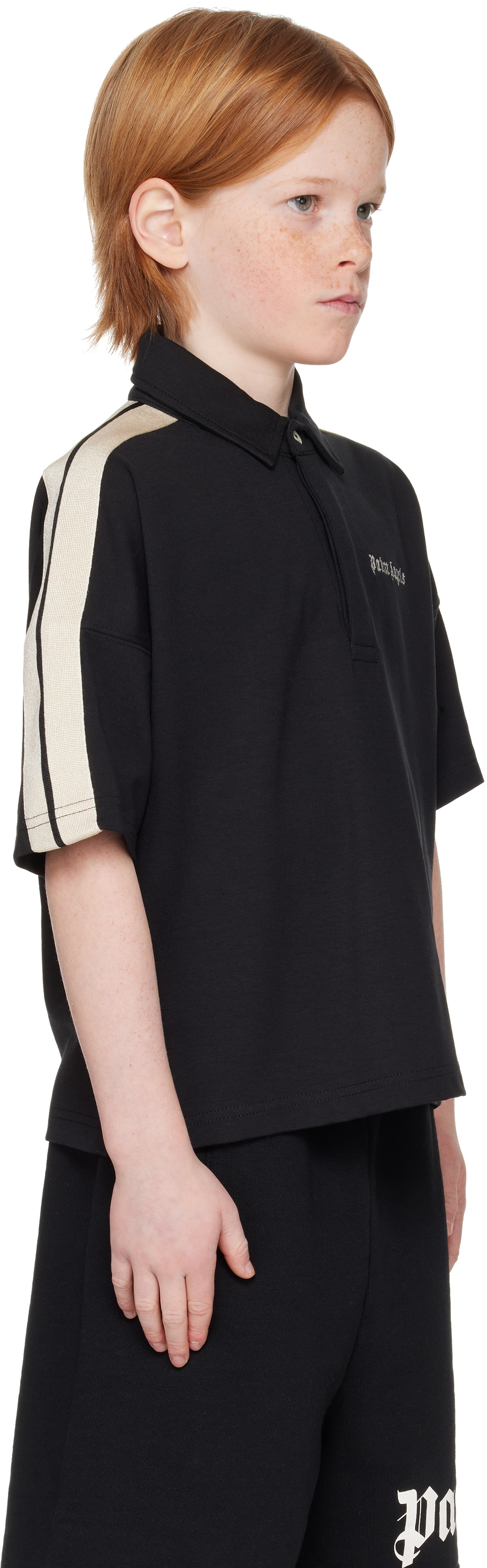 Palm Angels Kids Black Track Polo