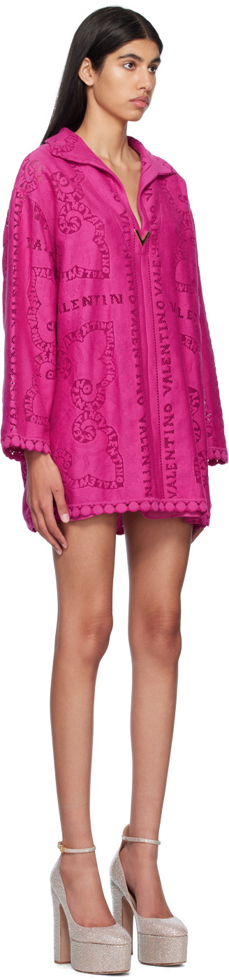 Valentino Pink Jacquard Minidress Valentino Valentino Pink Jacquard Minidress Valentino