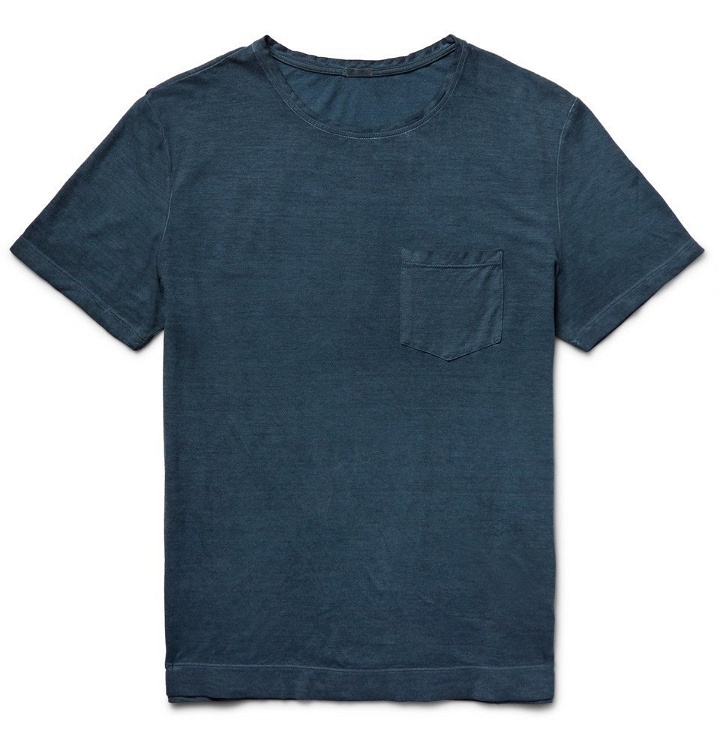 Photo: Massimo Alba - Panarea Garment-Dyed Cotton-Jersey T-Shirt - Men - Storm blue
