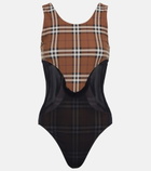 Burberry - Vintage Check jersey and mesh bodysuit