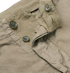 James Perse - Slim-Fit Garment-Dyed Linen and Cotton-Blend Cargo Trousers - Men - Green