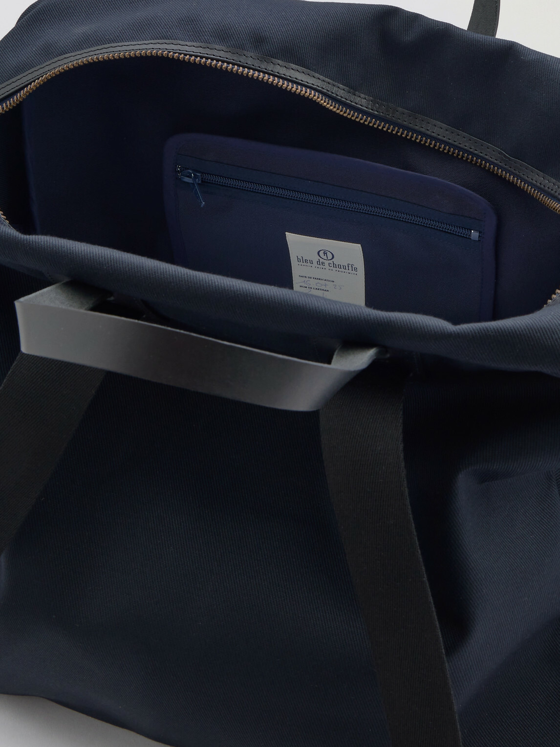 Bleu de Chauffe - Sac Voyage Leather-Trimmed Waxed Cotton-Canvas Weekend Bag - Black