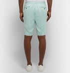 Officine Generale - Pleated Lyocell Drawstring Shorts - Mint