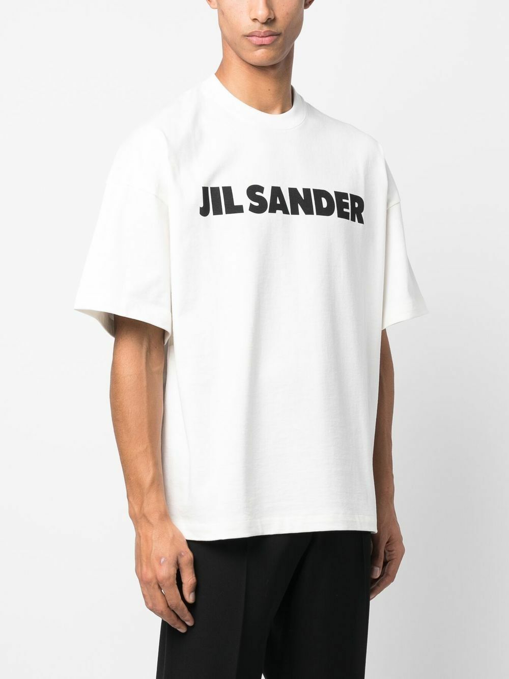 Jil Sander White Logo Cotton T-Shirt