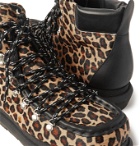 Sacai - Leopard-Print Leather-Trimmed Calf Hair Boots - Brown