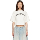Palm Angels White Dripping Curved Logo Boxy T-shirt