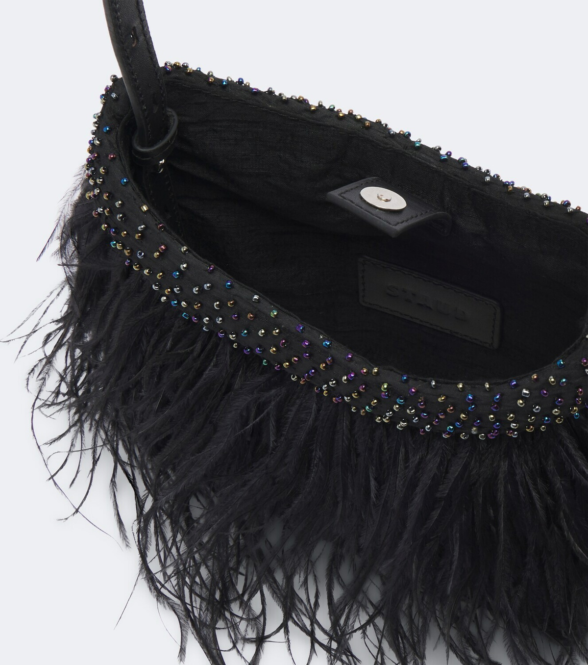 Staud Winslow feather-trimmed shoulder bag