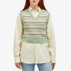 DUNST Women's Patterned Knit Vest in Soft Green