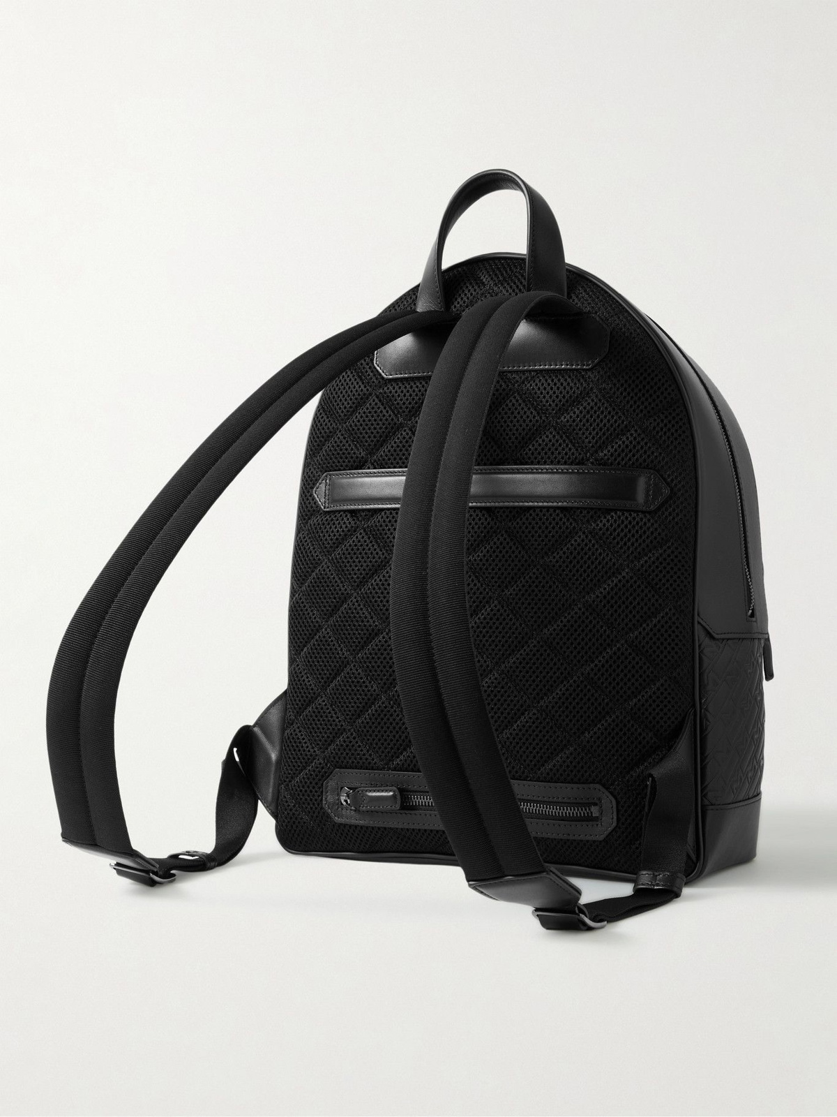 Montblanc Embossed-monogram Leather Backpack in Black for