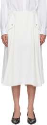 Bottega Veneta Off-White Viscose Pleated Midi Skirt