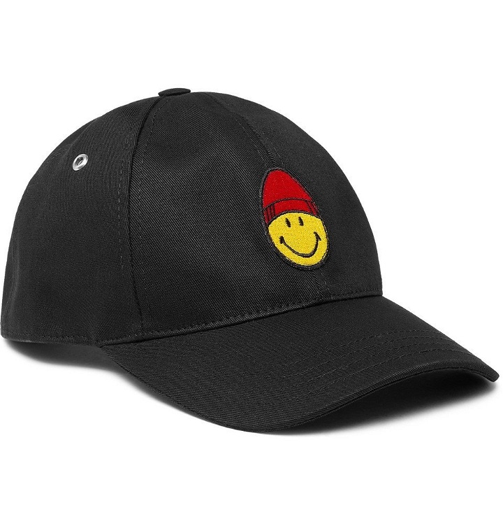 Photo: AMI - The Smiley Company Logo-Embroidered Cotton-Twill Baseball Cap - Men - Black