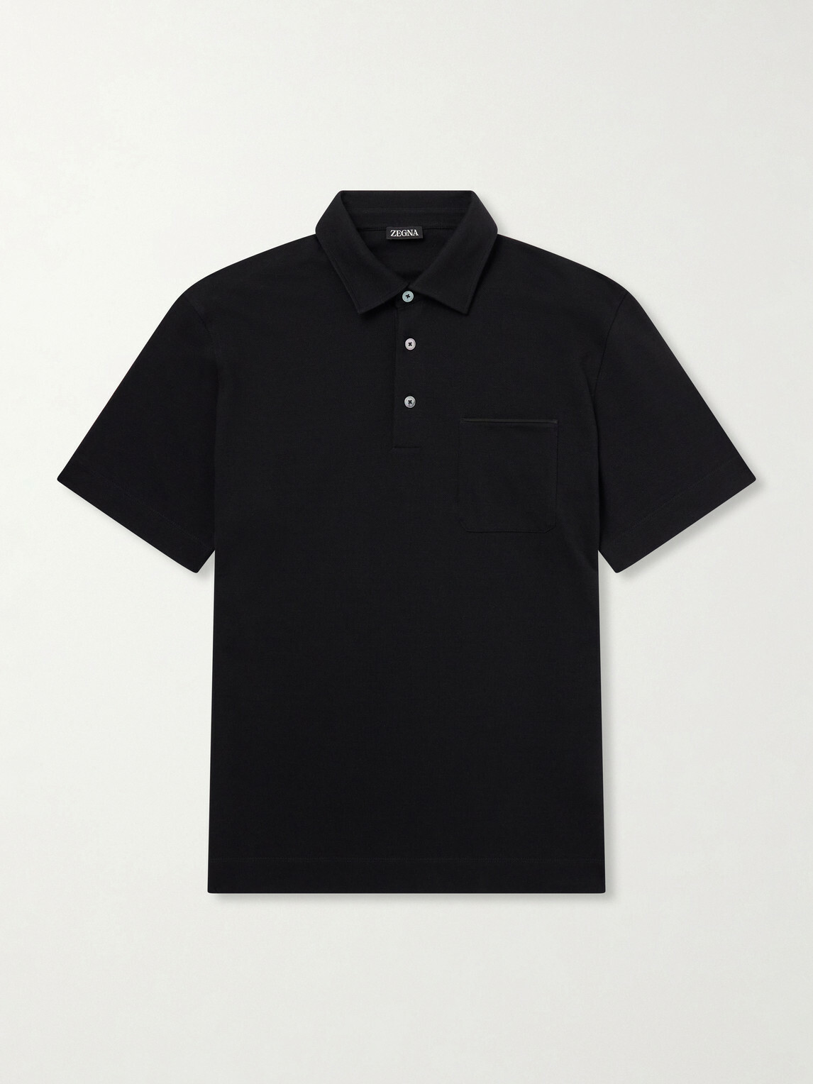 Zegna - Cotton-Jersey Polo Shirt - Black
