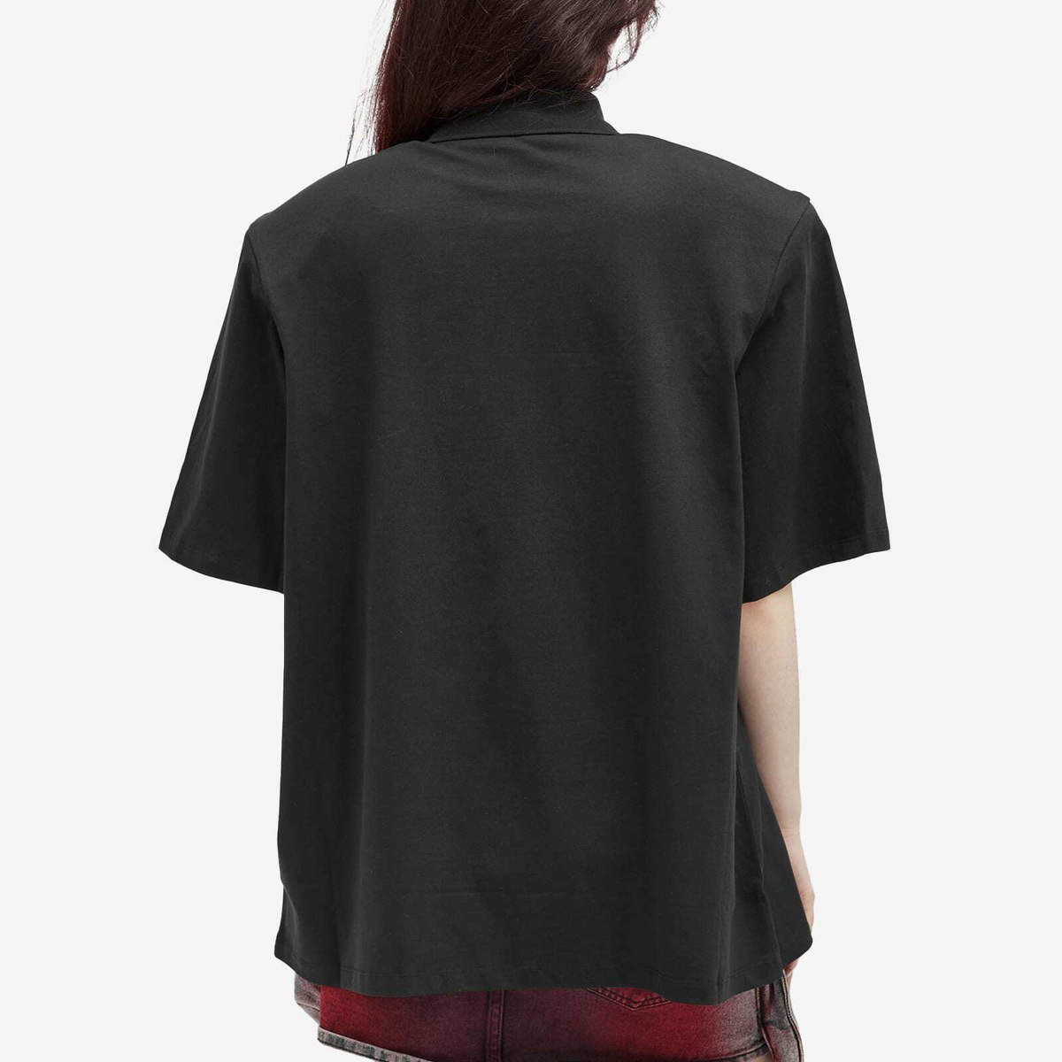 The Attico Women's Zip Front T-Shirt in Black The Attico