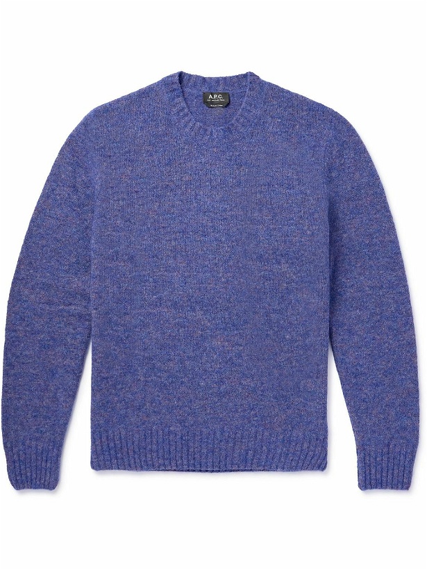 Photo: A.P.C. - Lucas Brushed Knitted Sweater - Purple