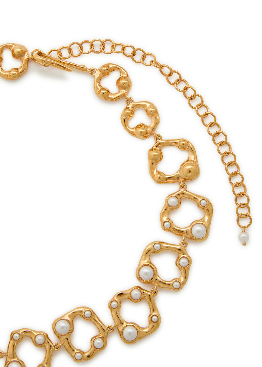 Joanna Laura Constantine Statement Wave 18kt Gold-plated Necklace - One Size