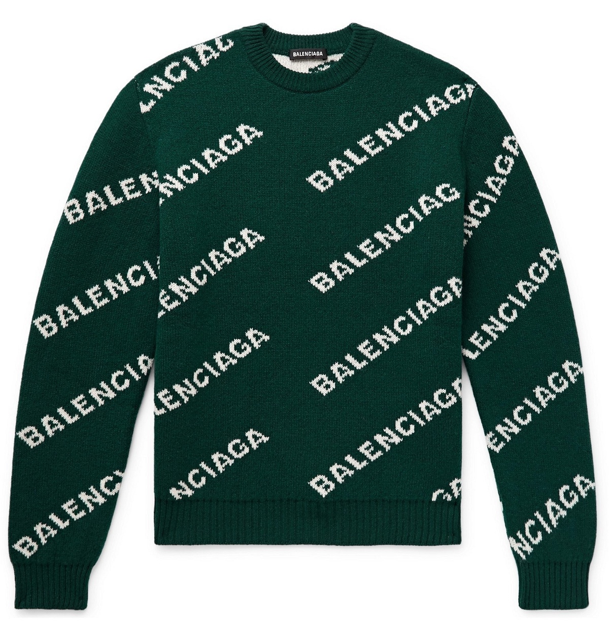 - Logo-Intarsia Wool-Blend Sweater - Balenciaga