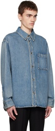Solid Homme Blue Embroidered Denim Jacket