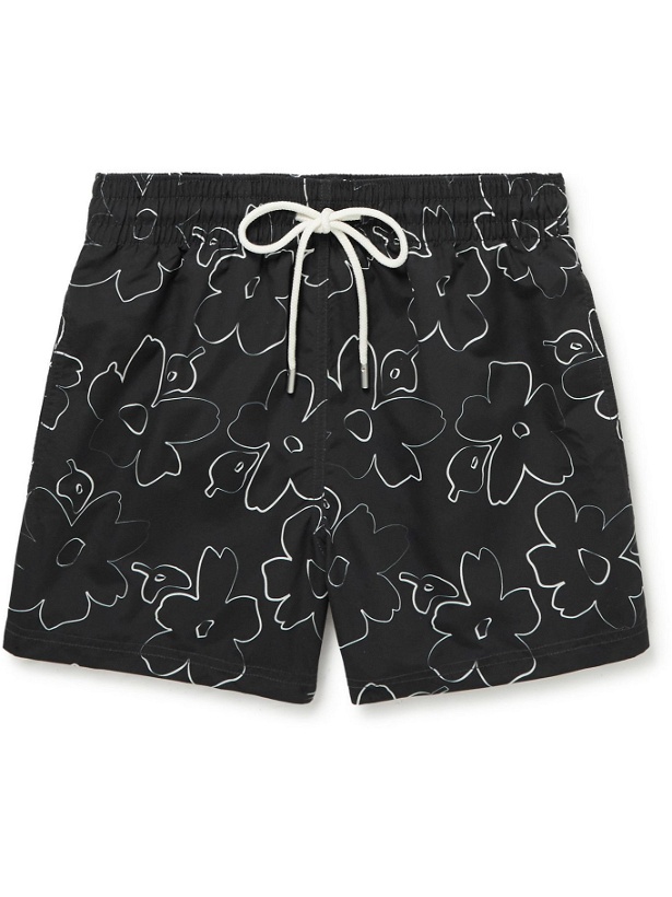 Photo: Atalaye - Dorrea Mid-Length Printed Recycled Swim Shorts - Black