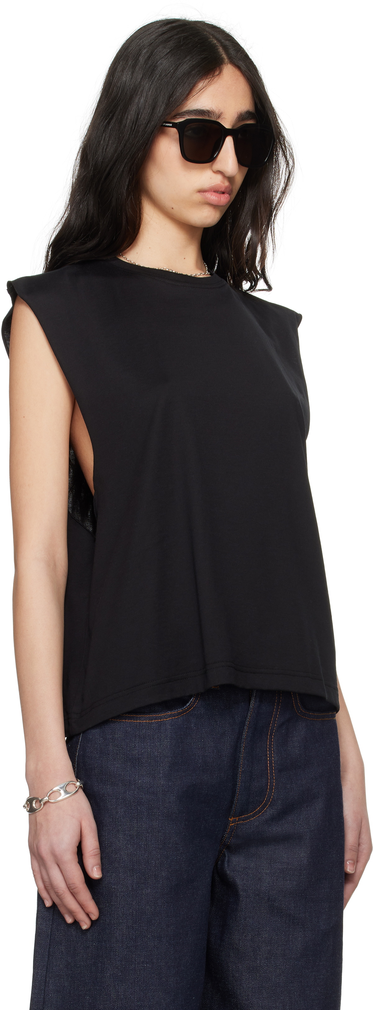 Meta Campania Collective Black Nat Tank Jersey Cotton Surfer T-shirt