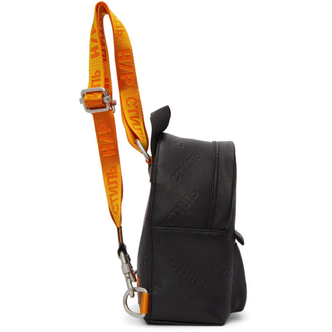 Heron Preston Black Mini Leather Backpack Heron Preston