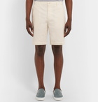 Mr P. - Garment-Dyed Peached Cotton-Twill Bermuda Shorts - White