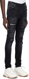 AMIRI Black Hibiscus Artpatch Jeans