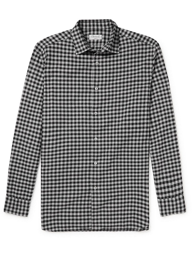 Photo: Charvet - Checked Cotton-Flannel Shirt - Gray