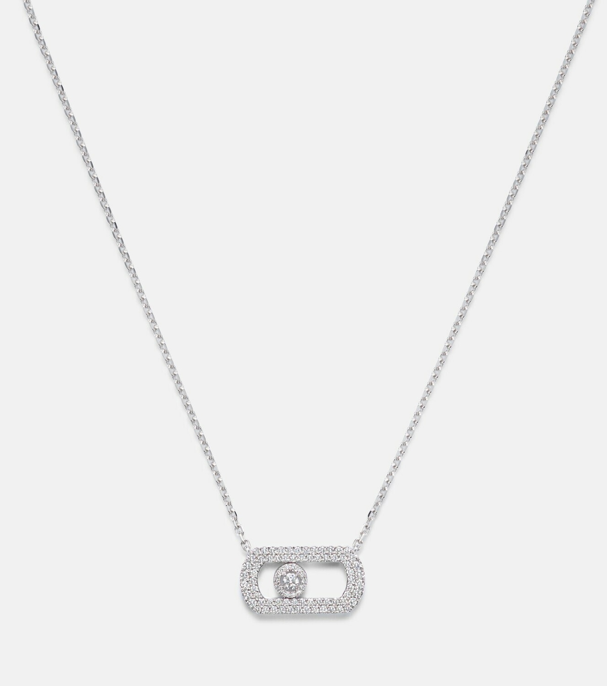Messika So Move 18kt white gold chain necklace with diamonds