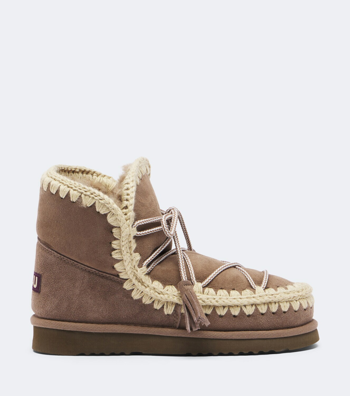 Mou 18 shearling-lined suede lace-up boots