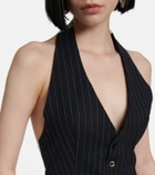 Coperni Halterneck pinstripe wool-blend vest