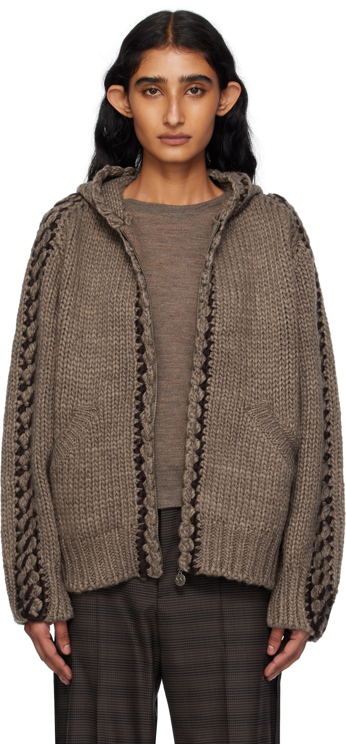 OPEN YY Gray Wide Box Hoodie OPEN YY