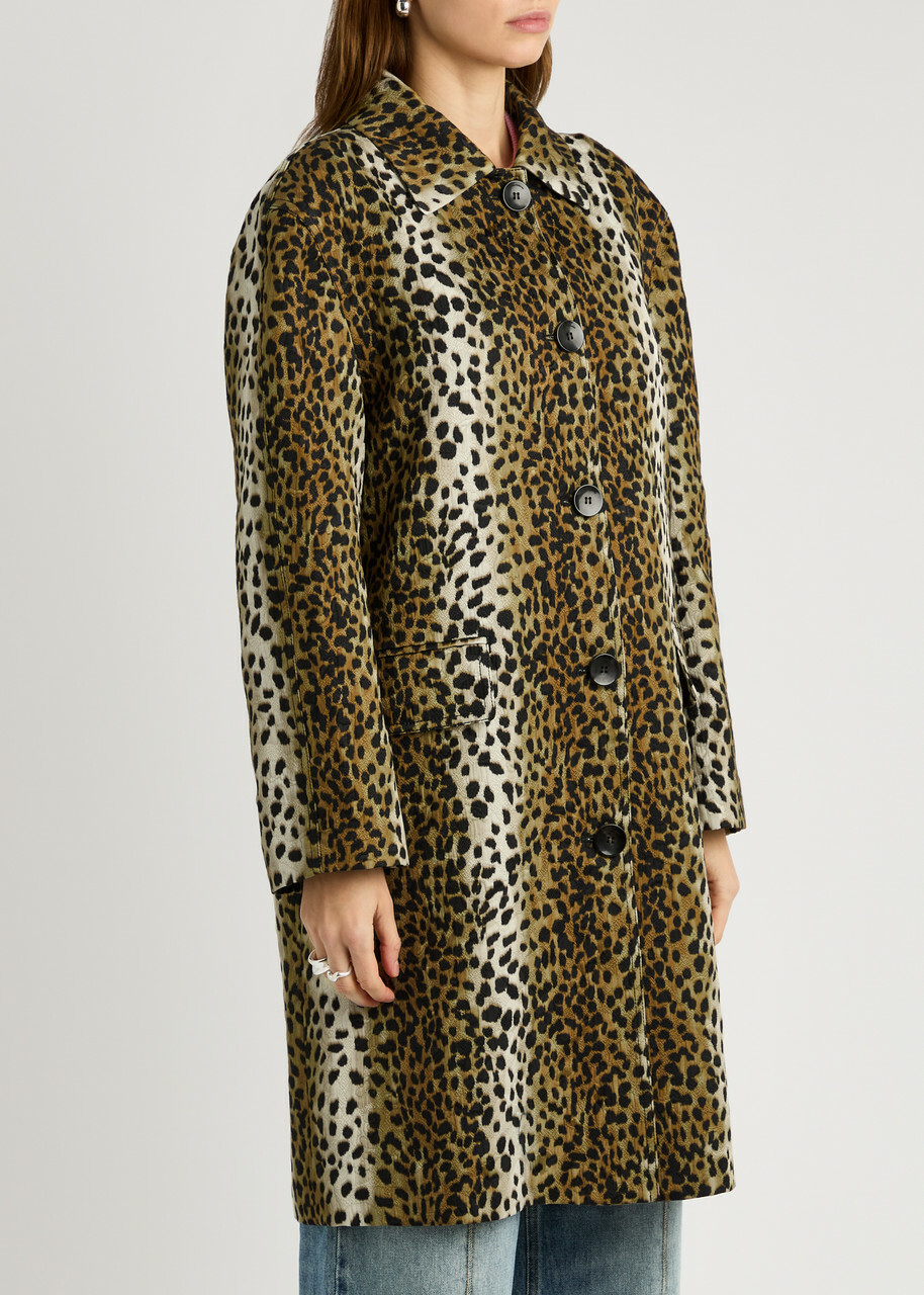 Blumarine Leopard-jacquard Cotton-blend Coat Blumarine