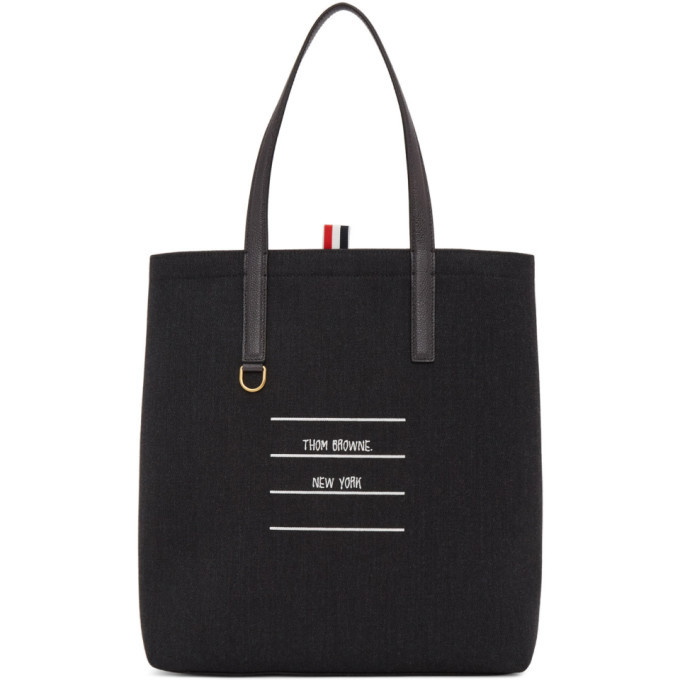 Photo: Thom Browne Grey Canvas Lined Tote