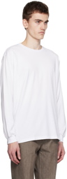 AURALEE White Luster Long Sleeve T-Shirt