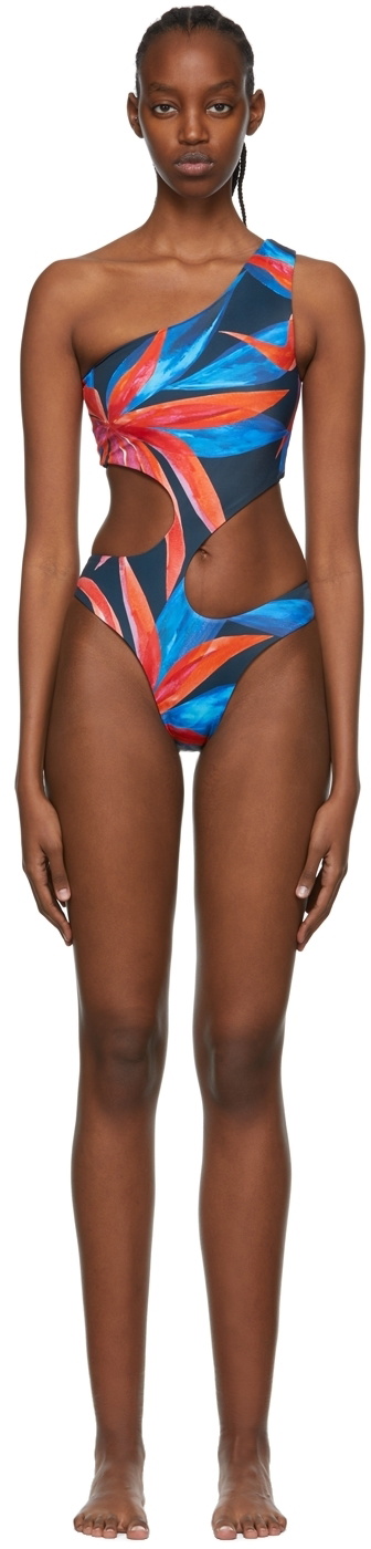 Louisa Ballou Blue Recycled Nylon One-Piece Swimsuit