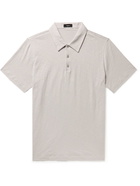 THEORY - Bron Slub Organic Cotton-Jersey Polo Shirt - Gray