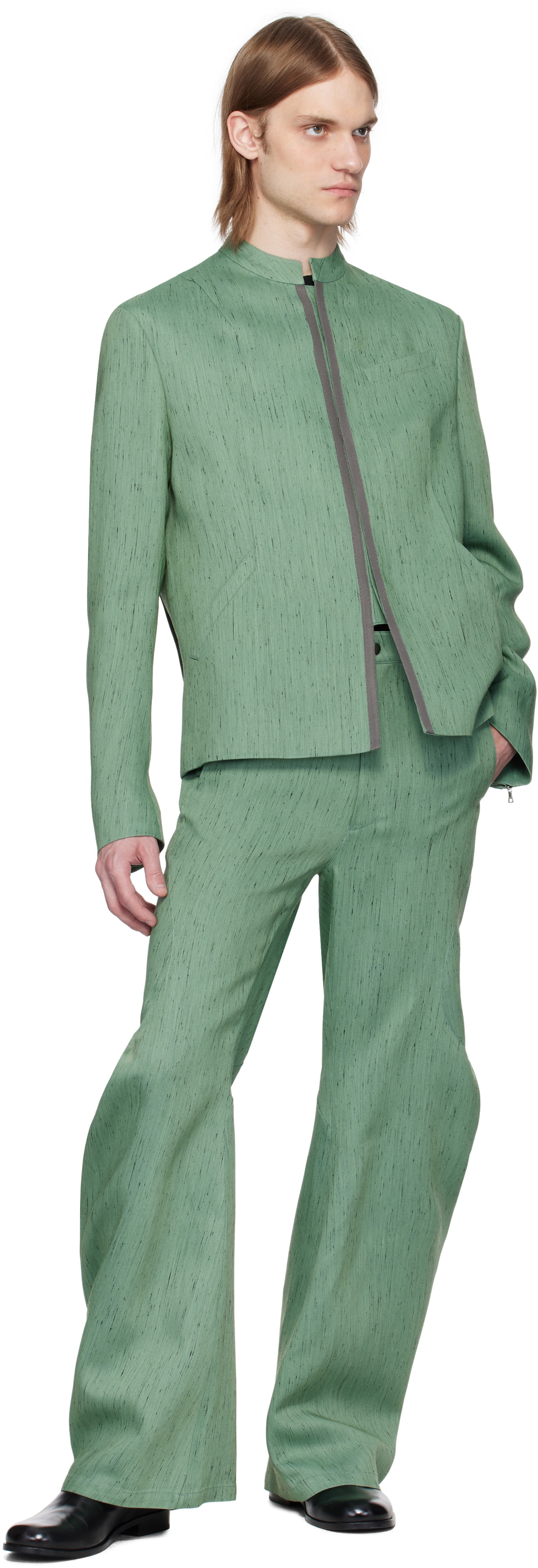 CMMAWEAR SSENSE Exclusive Green Takada School Blazer