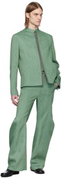 CMMAWEAR SSENSE Exclusive Green Takada School Blazer