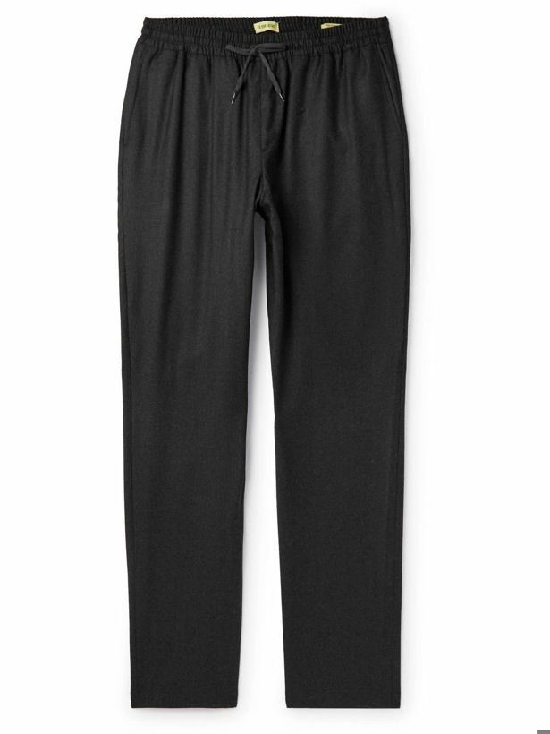 Photo: De Bonne Facture - Tapered Wool-Flannel Drawstring Trousers - Gray
