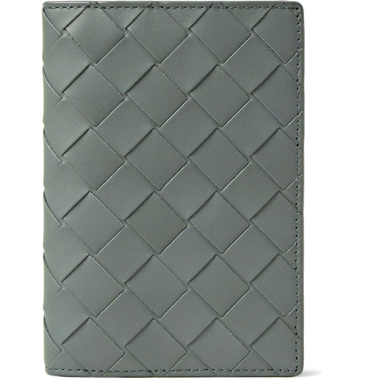 Photo: Bottega Veneta - Intrecciato Leather Passport Cover - Gray