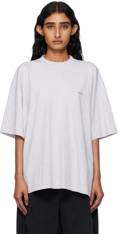 Photo: VETEMENTS Gray Logo Regular T-shirt