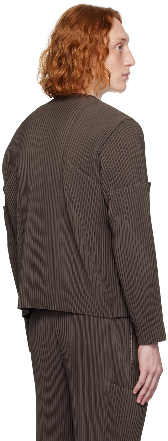 HOMME PLISSÉ ISSEY MIYAKE Brown Unfold Sweater